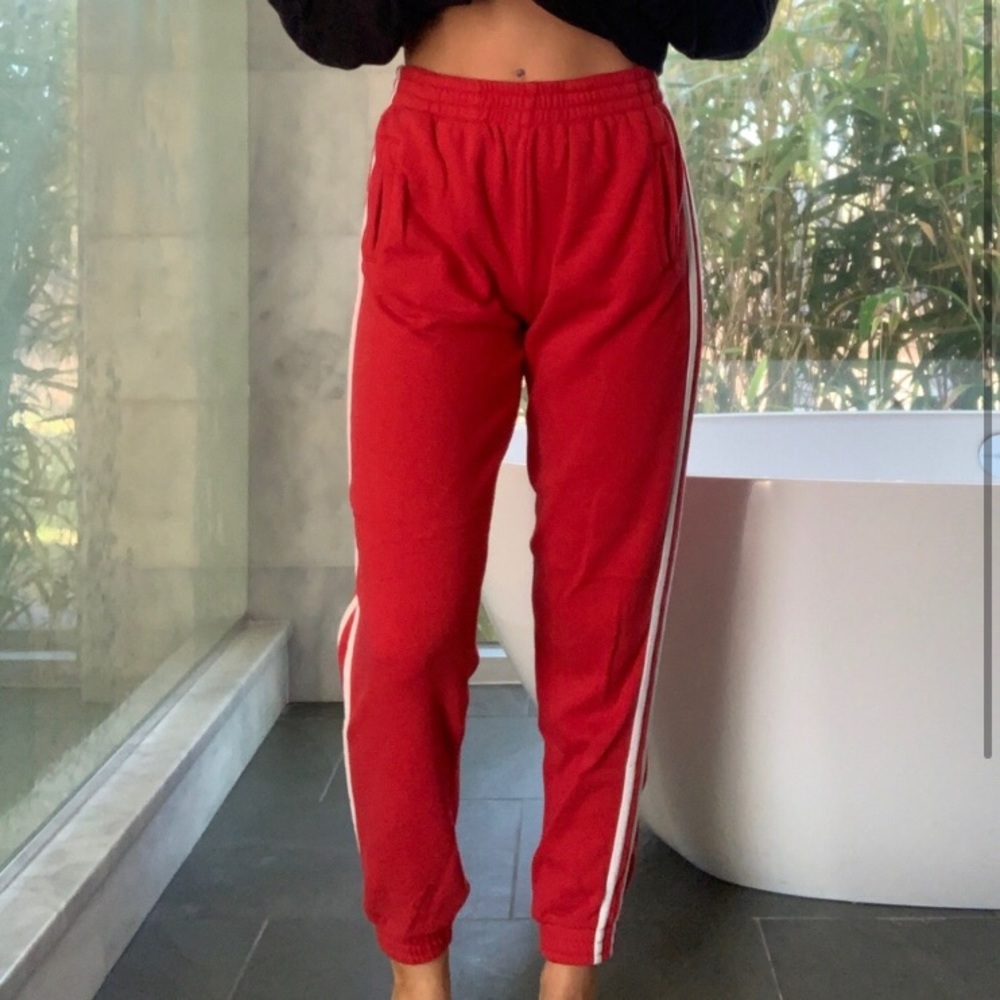 SALE‼️ BRANDY NWOT RED WITH WHITE SRIPED PANTS